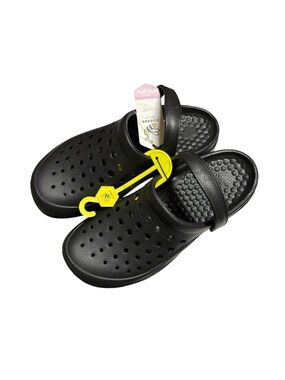Joybees Unisex Black Slip-On Clog Sandals with Adjustable Heel Strap